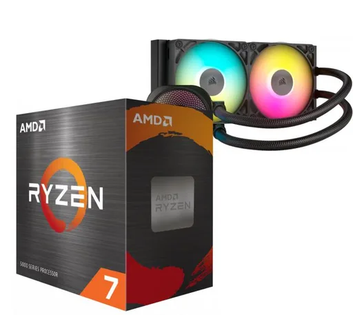 Procesador AMD Ryzen 7 5800XT 4.8GHz Turbo AM4 + Corsair iCUE Titan Link 240 RX RGB Water Cooler