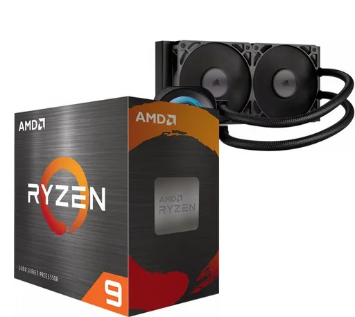 Procesador AMD Ryzen 9 5900XT 4.8GHz Turbo AM4 + Corsair Nautilus 240 RS LCD Water Cooler