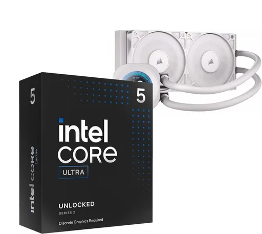 Procesador Intel Core Ultra 5 245KF 5.2GHz Turbo + Corsair Nautilus 240 RS LCD White Water Cooler