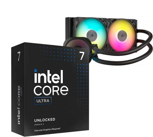 Procesador Intel Core Ultra 7 265KF 5.5GHz Turbo + Cooler CPU Corsair iCUE Titan Link 240 RX RGB Water Cooler
