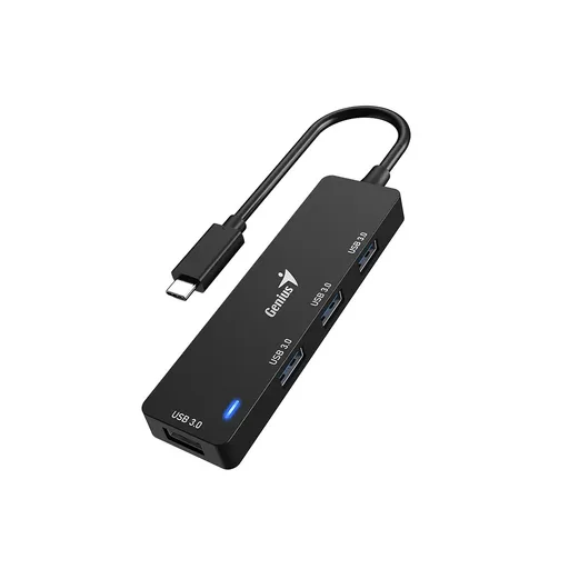 Hub Genius UH-400 Negro USB-C a USB-A x4