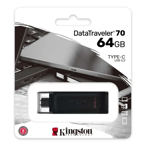 Pendrive 64GB Kingston DT70 USB Tipo C