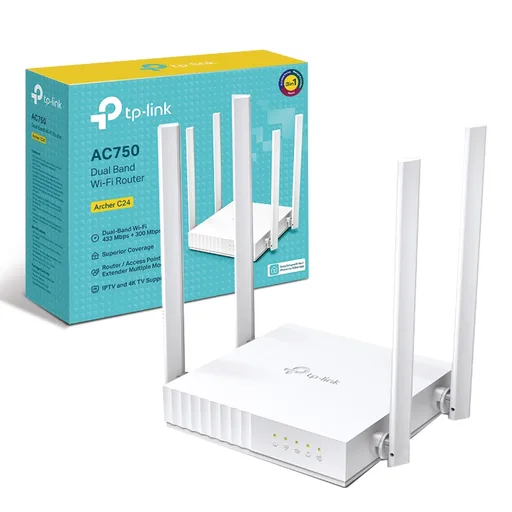 Router PCI-E Tp-Link Archer C24 AC750 4 Antenas Dual Band