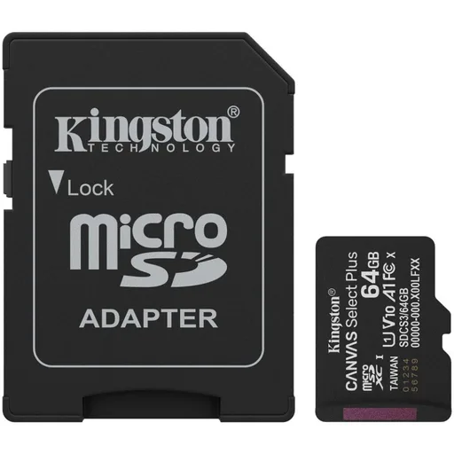 Memoria MicroSD+SD 64 GB Canvas Select Plus Kingston