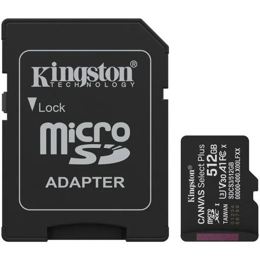 Memoria MicroSD+SD 512 GB Canvas Select Plus Kingston