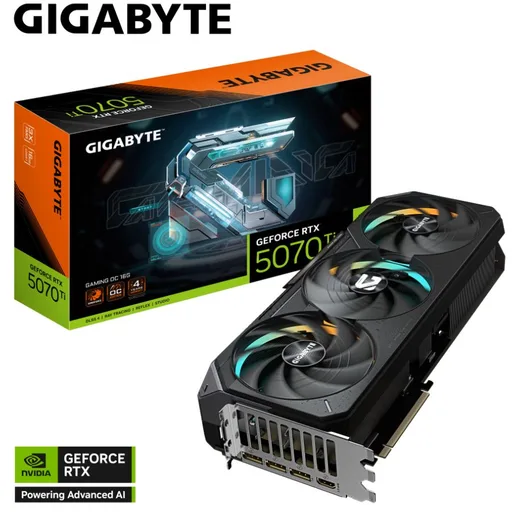 Placa De Video GeForce RTX 5070Ti 16GB Gigabyte Gaming OC