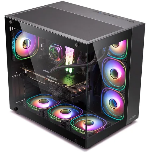 Gabinete Mid Tower Sentey A40 7 ARGB Fan Vidrio Templado