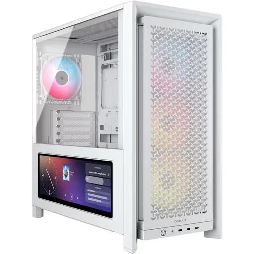 Gabinete Mid Tower Corsair Frame 4000D LCD Rs Performance Blanco