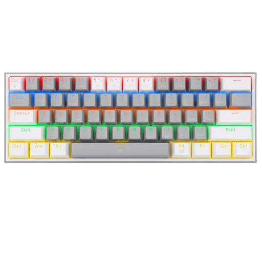 Teclado Gamer Redragon K617 Fizz RGB Gris Blanco Switch Rojo