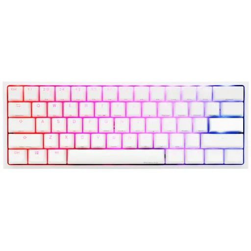 Teclado Gamer Ducky One 2 Pro Mini 60 Mecánico Blanco RGB USB-C Sw Plateado