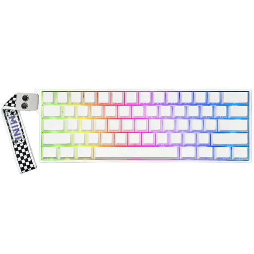 Teclado Gamer AULA MINI60 HE Pro Blanco RGB Sw Mistcloud
