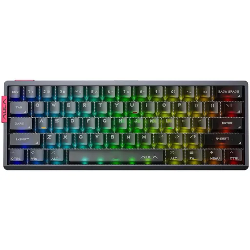 Teclado Gamer AULA AG60 Pro Metallic Gris Negro Frosted