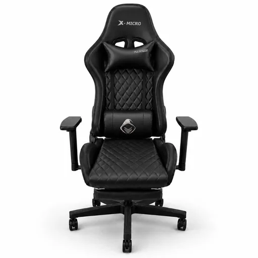 Silla Gamer X-Micro XM-9183B Negro Con Apoya Pies y Brazos regulable