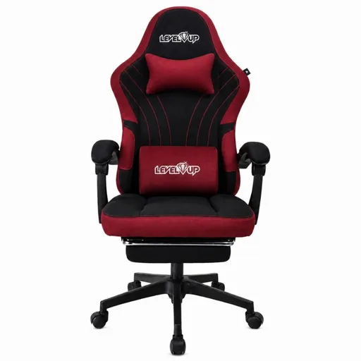 Silla Gamer Level Up Apolo Lite Negro Rojo C/apoya Pie