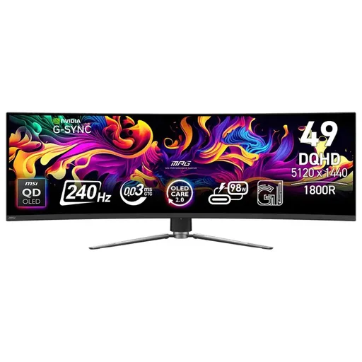Monitor Gamer 49" MSI Curvo QD-OLED 240Hz 0.05ms MPG 491CQPX