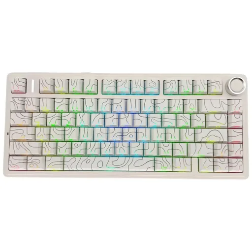 Teclado Gamer AULA F75 He Blanco RGB Negro King