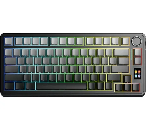 Teclado Mecánico AULA F75 PRO Wireless 2.4GHz Bluetooth 5.0 Pantalla TIF Degrade Black RGB 80Hs USB-C