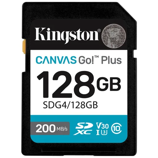 Memoria SD 128 GB Canvas Go Plus Gen4 Kingston 4k