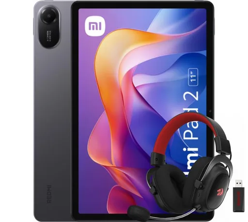 Combo Tablet Xiaomi Redmi Pad 2 11" 8GB 256GB Gray + Auricular Redragon Zeus H510 PRO + Memoria Micro Sdhc Team 16GB