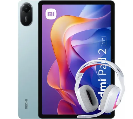 Combo Tablet Xiaomi Redmi Pad 2 11" 8GB 256GB Green + Auriculares Logitech A20X Wireless + Memoria Micro Sdhc Team 16GB