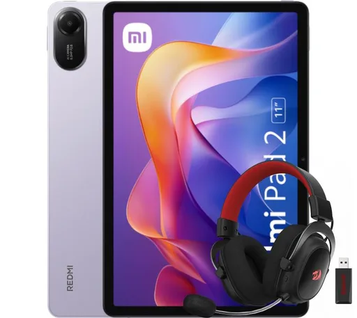 Combo Tablet Xiaomi Redmi Pad 2 11" 8GB 256GB Purple + Auricular Redragon Zeus H510 PRO + Memoria Micro Sdhc Team 16GB