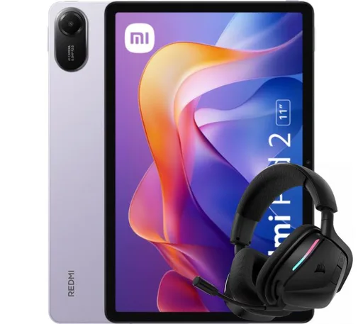 Combo Tablet Xiaomi Redmi Pad 2 11" 8GB 256GB Purple + Auriculares Corsair Void V2 Elite + Memoria Micro Sdhc Team 16GB