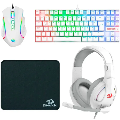 Kit Gamer Teclado Redragon K552W + Mouse M607 + Auricular Cronus H211 +Pad
