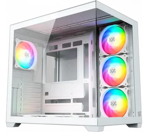 Gabinete XYZ Tesseract X 50 White 6x120mm ARGB Fans Dual Chamber