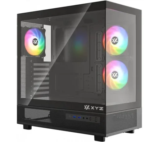 Gabinete XYZ Aurorax 50 Black 3x120mm ARGB Fans Vidrio Templado