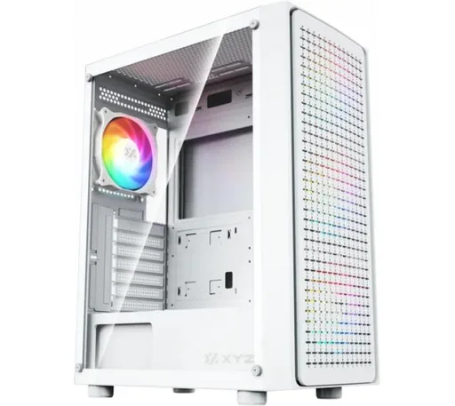 Gabinete XYZ Airone 70 Mesh White 4x120mm ARGB Fans USB-C Vidrio Templado