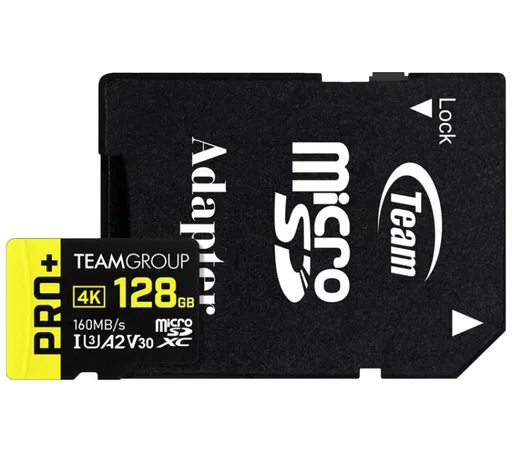 Memoria Micro Sdxc Team PRO UHS-I 128GB 160MB/s A2 V30 Clase 10 con Adaptador