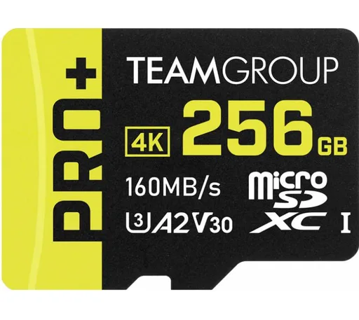 Memoria Micro Sdxc Team PRO UHS-I 256GB 160MB/s A2 V30 Clase 10 con Adaptador