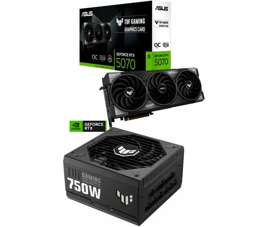 Combo ASUS GeForce TUF RTX 5070 12GB OC + Fuente ASUS TUF 750W 80 Plus Gold