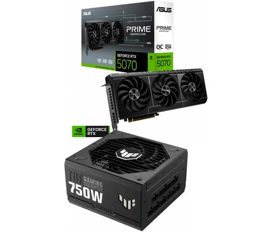 Combo ASUS Prime GeForce RTX 5070 12GB OC + Fuente ASUS TUF 750W 80 Plus Gold