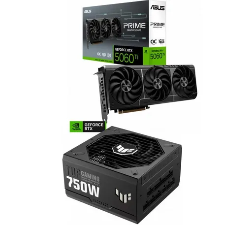 Combo ASUS Prime GeForce RTX 5060 16GB OC + Fuente ASUS TUF 750W 80 Plus Gold