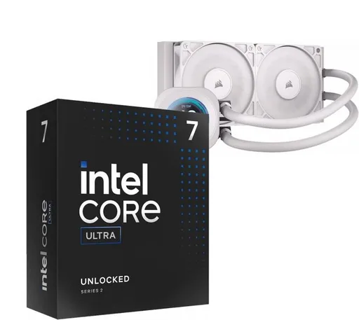 Procesador Intel Core Ultra 7 265K 5.5GHz Turbo + Cooler CPU Corsair Nautilus 240 RS LCD White Water Cooler