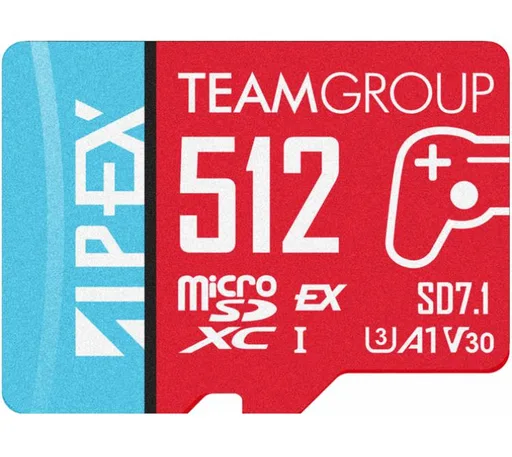 Memoria Micro SD Team Apex 512GB 800MB/s Express SD7.1 UHS-I A1 V30 4K Ultra-HD
