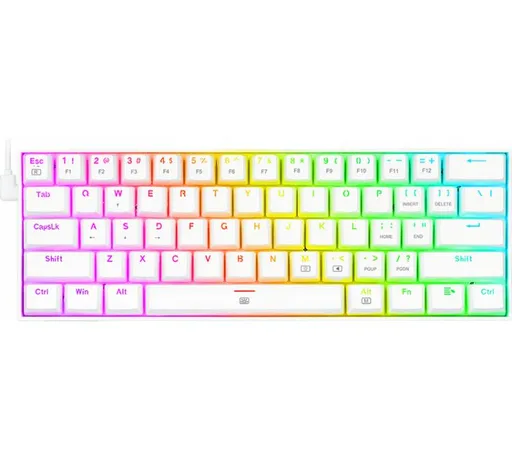 Teclado Mecánico Redragon Dragonborn K630W RGB 60% White Outemu Brown